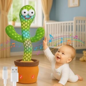 Toy Imagine Rechargeable Talking Cactus Toy for Kids - Musical Dancing, Speaking Cactus Toy for Babies – Educational Talking Toy for Baby Boys & Girls (0-3 Years) – Speaking, Repeating for Toddlers