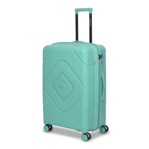 TRAVEL CLUB - Moscow Hard-Sided Polypropylene Cabin Luggage 22 Inch |61cm Lightest Trolley Bag with 8 Strong Wheel | Trolley Bag for Travel | Mint Green
