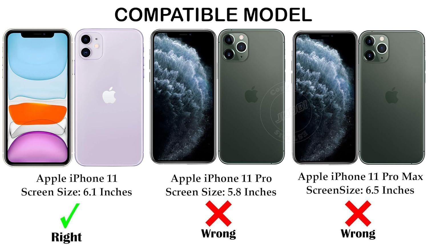 71ae1rgxa8l. sl1500 Jkobi Lifetime Anti-Yellow Clear Back Cover Case for Apple iPhone 11 Pro (Sleek Hard Crystal | Shockproof and Camera Protection)