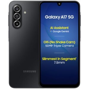 Samsung Galaxy A17 5G (Black, 6GB RAM, 128GB Storage) | with Travel Adapter | 50 MP No Shake Camera | Gemini Live | Circle to Search | Super AMOLED | Corning Gorilla Glass Victus | 7.5mm Sleek | AI