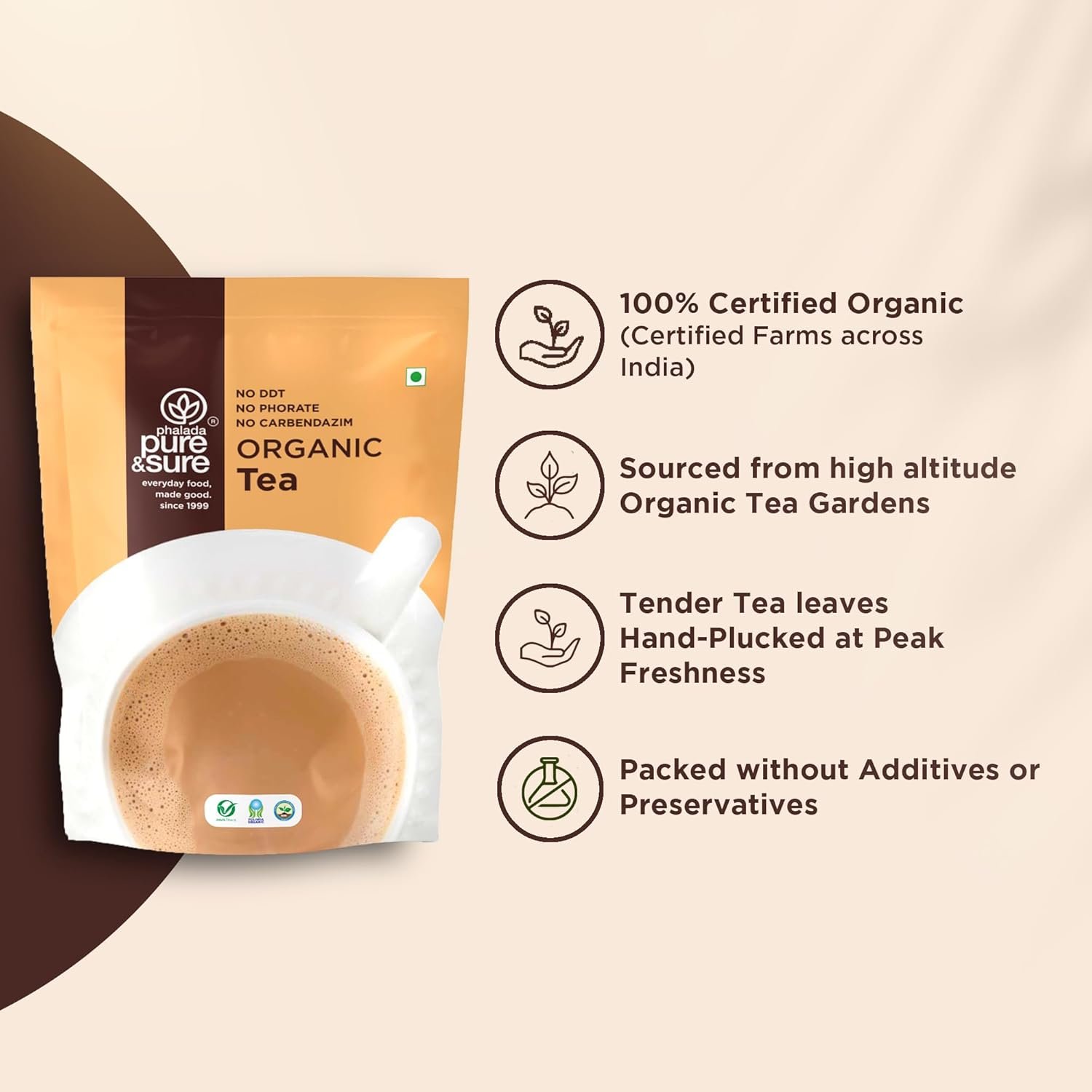 71filsknf7l. sl1500 Pure & Sure Organic Black Tea Powder | 100% Certified Organic Assam Leaves | Steam-Sterilized | Sustainably Sourced | 250 g