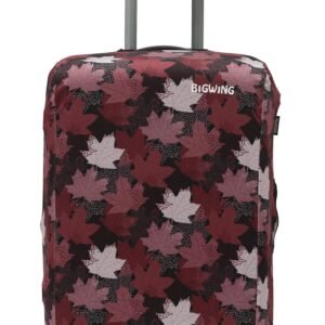 BIGWING Protective Cover in Polyester Fabric with Leaf Print for | Large Size 28' inch 75 cm | Hard Luggage Trolley Bag Cover (Fits Only On Fiber - Plastic Trolley Bag)