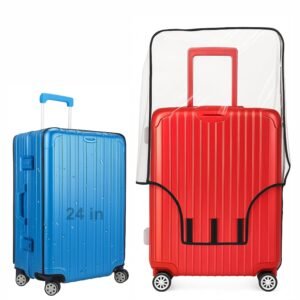 Set of 1 Trolley Bag Cover/Suitcase Bag Cover/Waterproof Dustproof Luggage/Zippered Clear PVC Suitcase Covers Protectors - (24 inch)