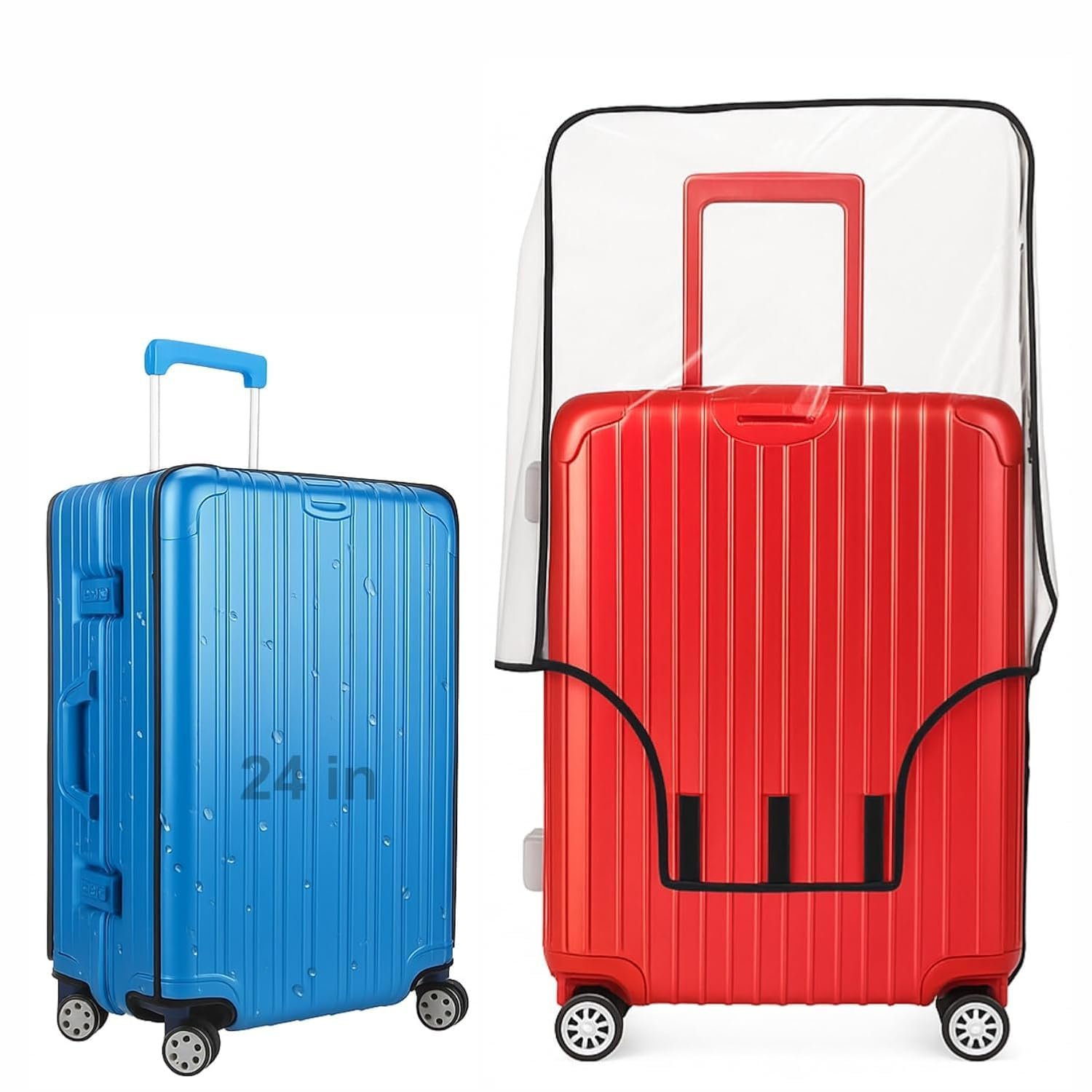 Set of 1 Trolley Bag Cover/Suitcase Bag Cover/Waterproof Dustproof Luggage/Zippered Clear PVC Suitcase Covers Protectors - (24 inch) Set of 1 Trolley Bag Cover/Suitcase Bag Cover/Waterproof Dustproof Luggage/Zippered Clear PVC Suitcase Covers Protectors - (24 inch)