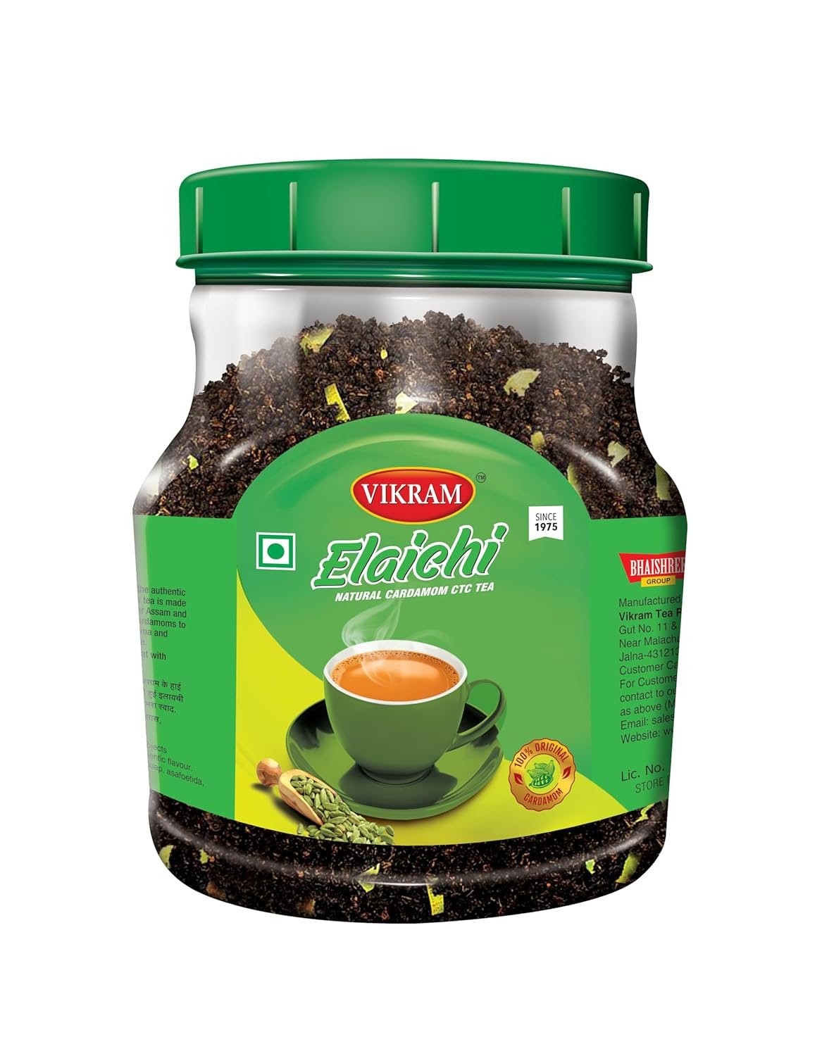 71lfvwk9nul. sl1500 VIKRAM Elaichi CTC Tea | 100% Natural Ground Cardamom blended with Assam Tea | Flavorful, and Aromatic Blend Perfect for a Bold and Refreshing Brew | Premium Black Powder | No Added Essence – 750 gram