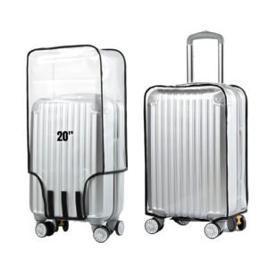 VOYOLO Trolley Bag Cover | Clear PVC Luggage Cover | Water Proof and Sceatch Proof (Multiple Sizes & Combo) (20 inch)
