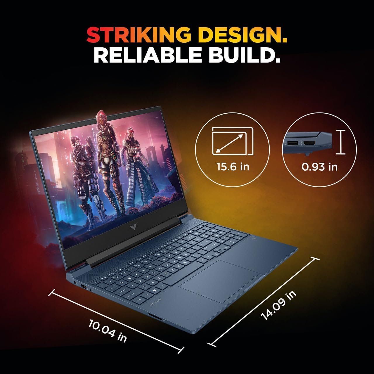 71o1ckurysl. sl1280 HP Smartchoice Victus, AMD Ryzen 7 7445HS 4GB NVIDIA GeForce RTX 2050 – (16 GB/512 GB SSD/Windows 11 Home) FHD, 144Hz, 300 nits, 15.6/39.6cm, M365* Office24, Blue, 2.29kg,15-fb3122AX Gaming Laptop