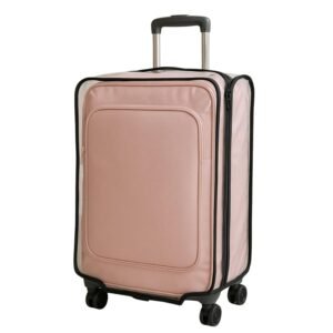 Fabam Transparent PVC Soft Shell Suitcase Cover | Waterproof, Dustproof & Scratch Resistant Trolley Bag Protector with Black Fabric Piping for Travel Use and Daily Protection (26 Inch)