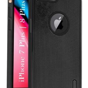 Jkobi Back Cover Case for Apple iPhone 7 Plus | iPhone 8 Plus (Textured Grip Design | Micro-Fiber Cloth Inside | Slim and Light Weight | Soft Touch and Feel | Black)