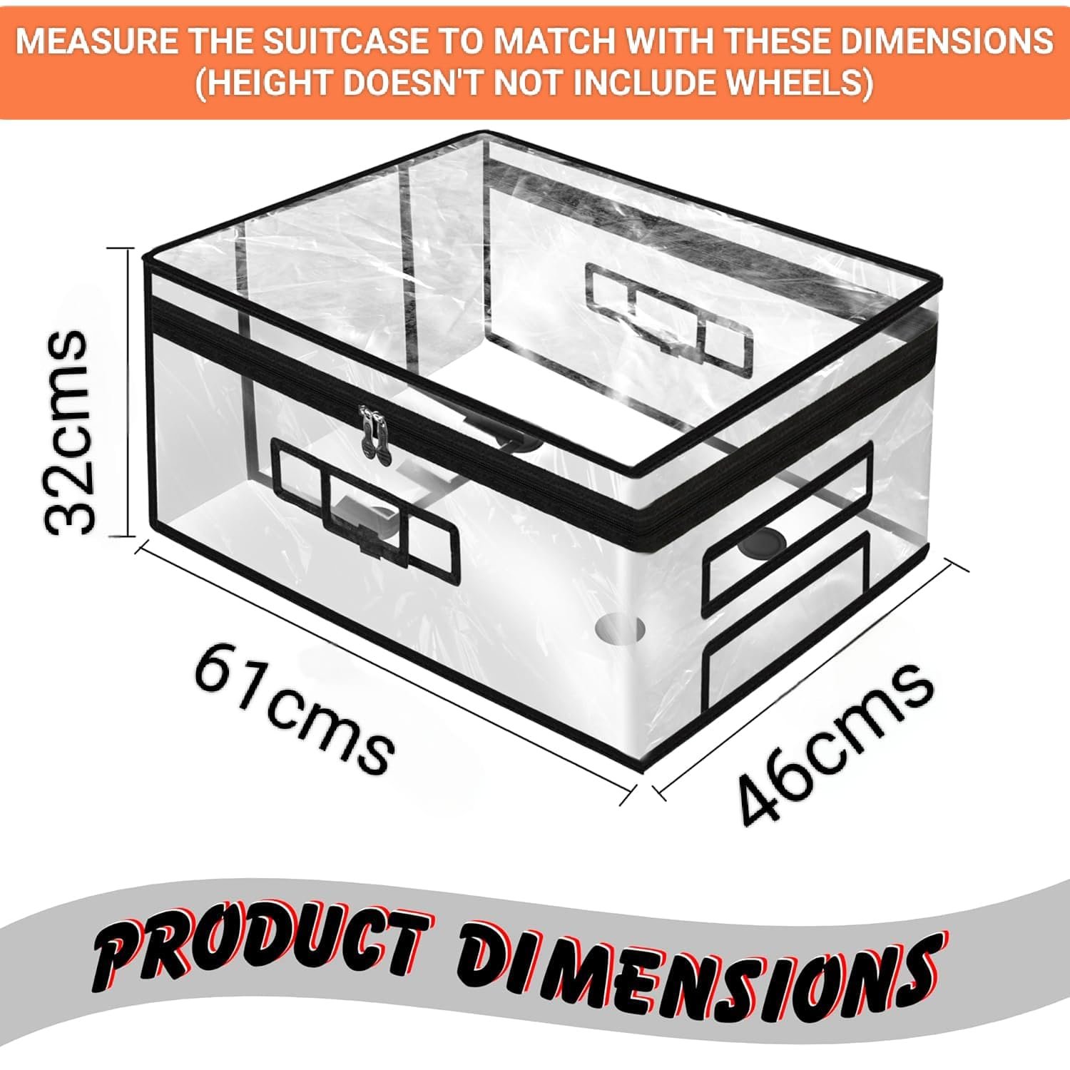 71taeupexyl. sl1500 26 PVC Zippered Suitcase Cover Durable Dust Proof Anti-Scratch Travel Bags Cover Case for Wheeled Luggage Soft/Nylon Trolley Bag Pack of 1 (61X46X32cms)