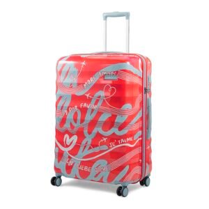 uppercase Serendipity (Large) Printed Trolley Bag with TSA Lock,Hard Sided Checked Luggage, Durable Design for Travel, RCS Certified for Sustainability, Suitcase for Men & Women (Coral)