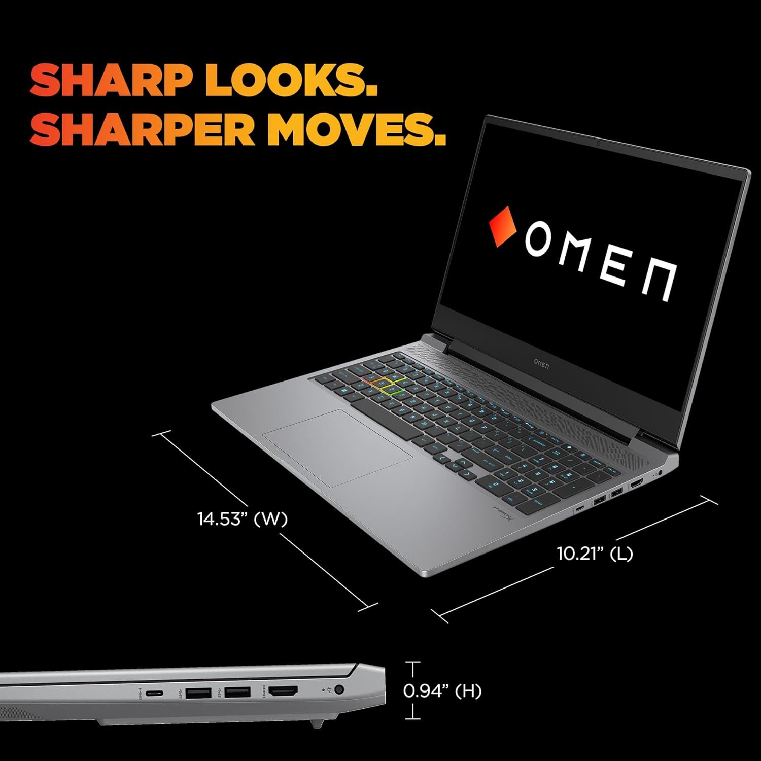 71vfxrktt3l. sl1500 HP Omen, 14th Gen Intel Core i7-14700HX, 8GB RTX 4070 (16GB DDR5, 1TB SSD) 165Hz, 300nits, IPS, FHD, 16.1/40.9cm, Win11, M365* Office 24, Meteor Silver, 2.31Kg, RGB Backlit, ae0003TX, Gaming Laptop