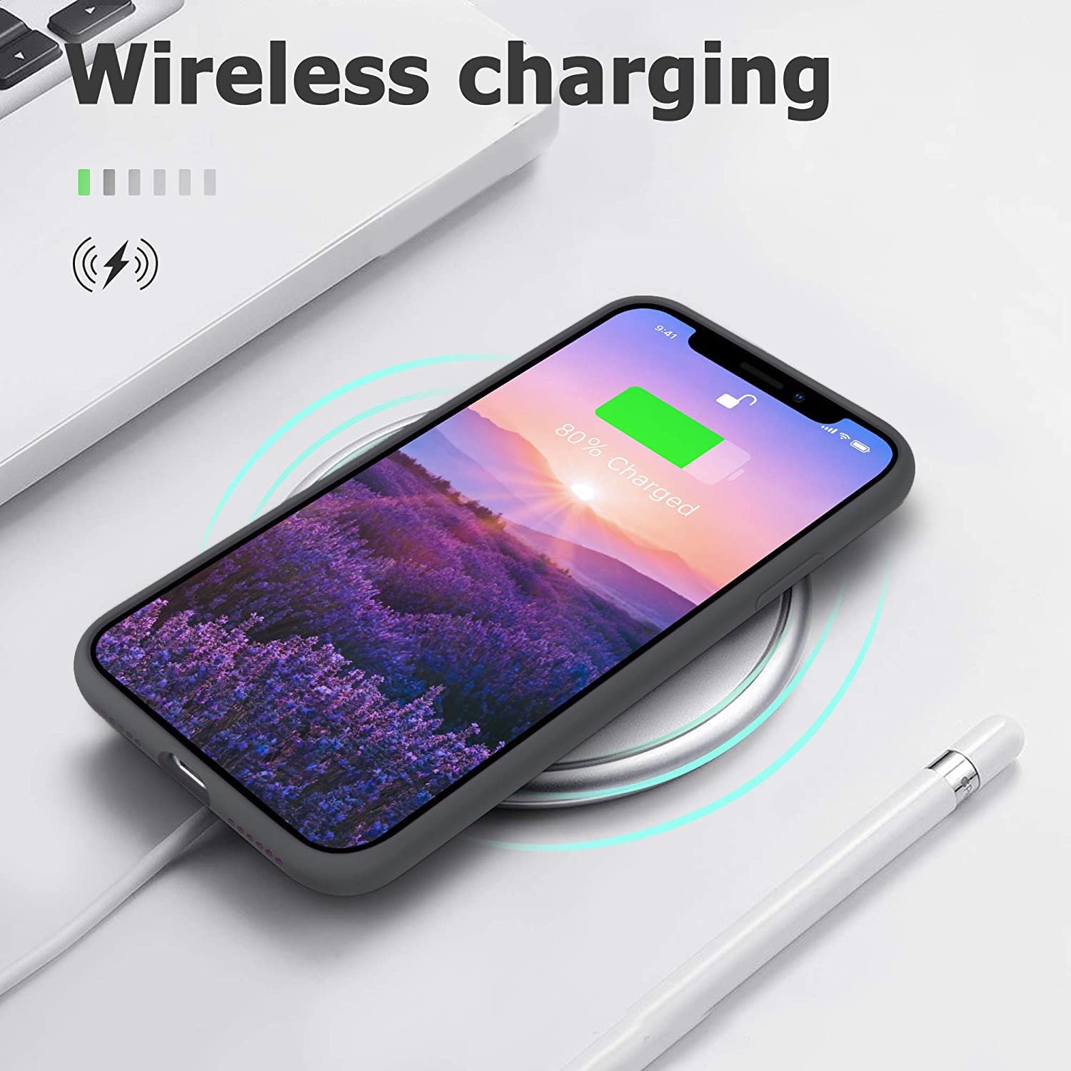 71yet4ilial. sl1500 VONZEE Microfiber Candy Case Compatible for iPhone 11 Pro Max Smooth Touch Cushion Liquid Soft Silicone Gel Rubber Phone Cases Non-Slip Full Body Protective Shockproof Back Cover| (Space Grey)