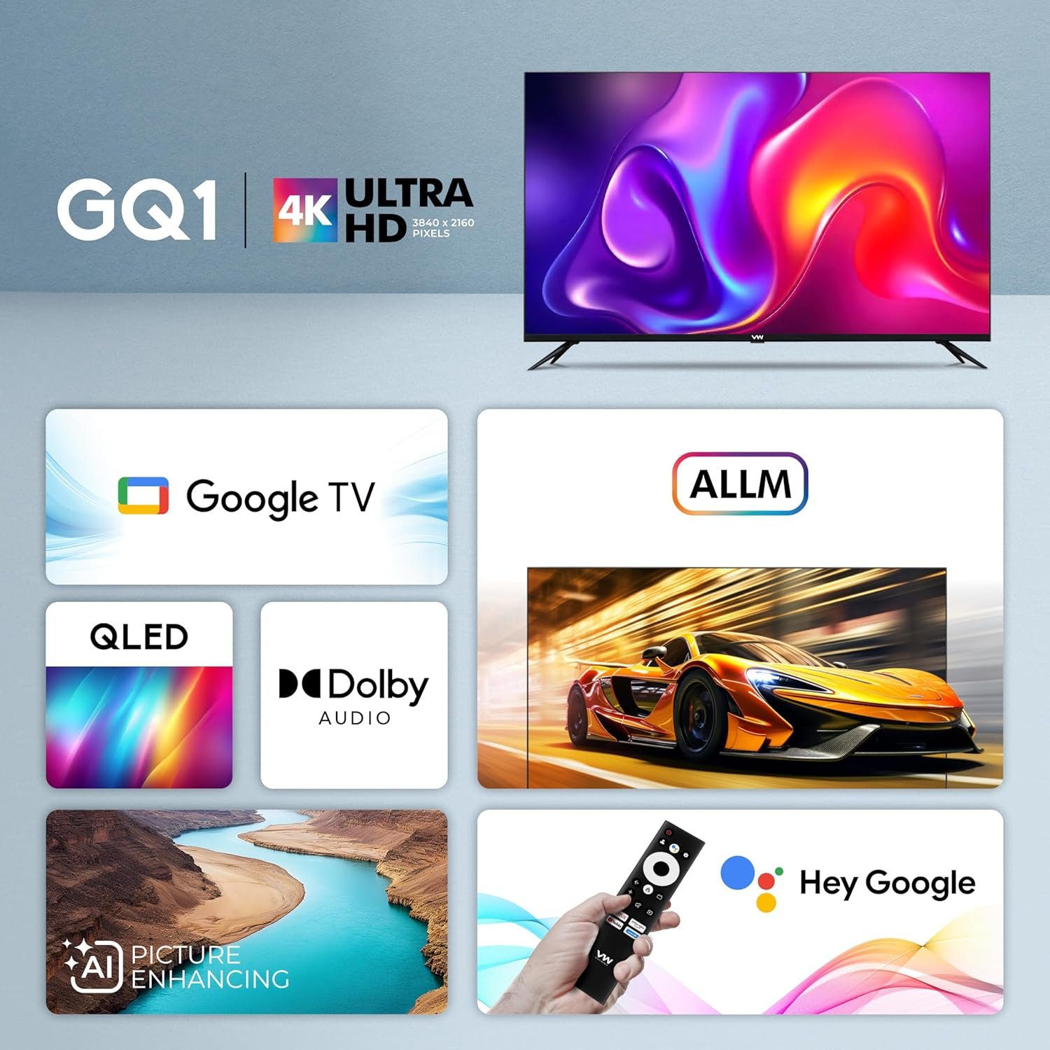 81atsr1na7l. sl1500 VW 165 cm (65 inches) Pro Series 4K Ultra HD Smart QLED Google TV VW65GQ1