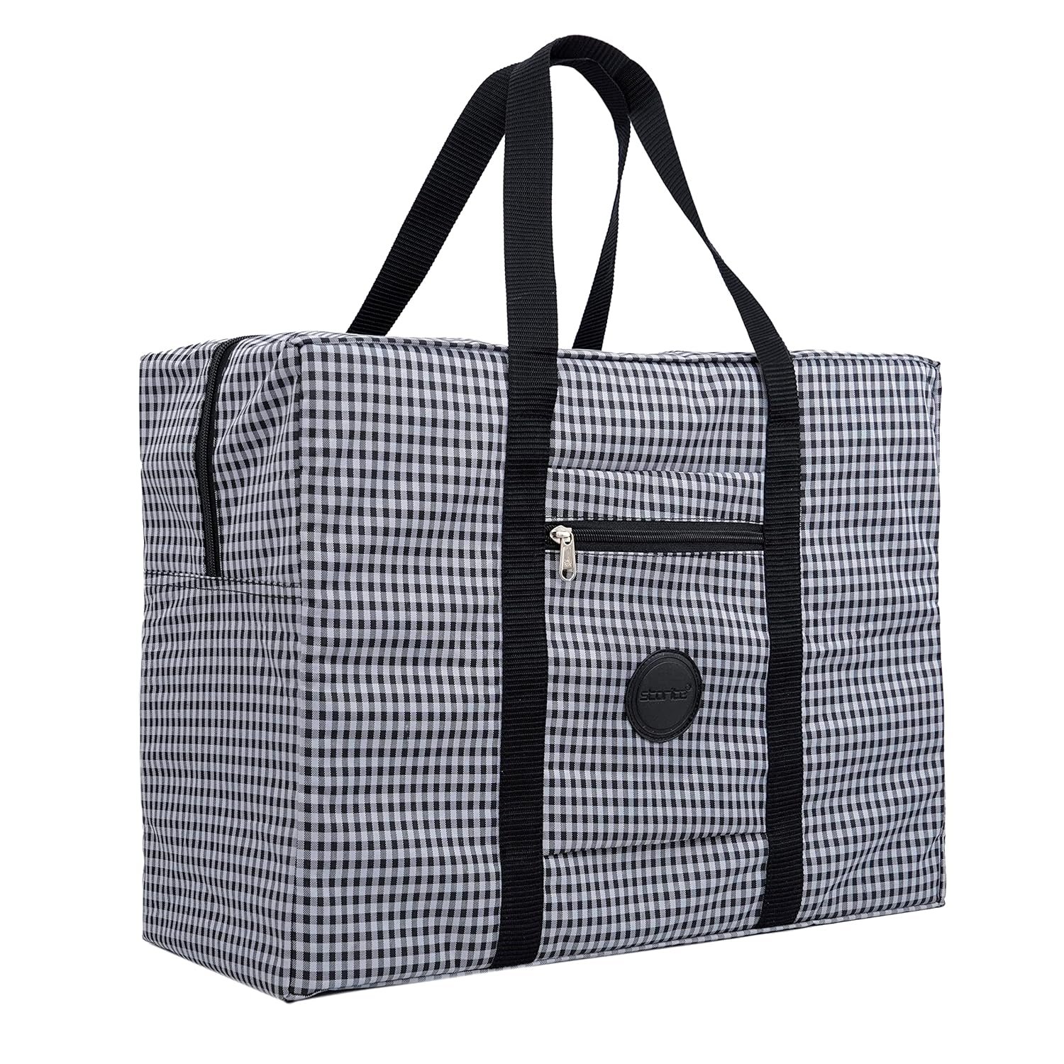 Storite Rexine 21 Cm Foldable Faux Leather Travel Duffle Bag Large Capacity Folding Lightweight Overnight Carry-On Duffel In Trolley With Handle Travel Luggage Bag For Women (Black,50 X 21X 38 Cm) Storite Rexine 21 Cm Foldable Faux Leather Travel Duffle Bag Large Capacity Folding Lightweight Overnight Carry-On Duffel In Trolley With Handle Travel Luggage Bag For Women (Black,50 X 21X 38 Cm)