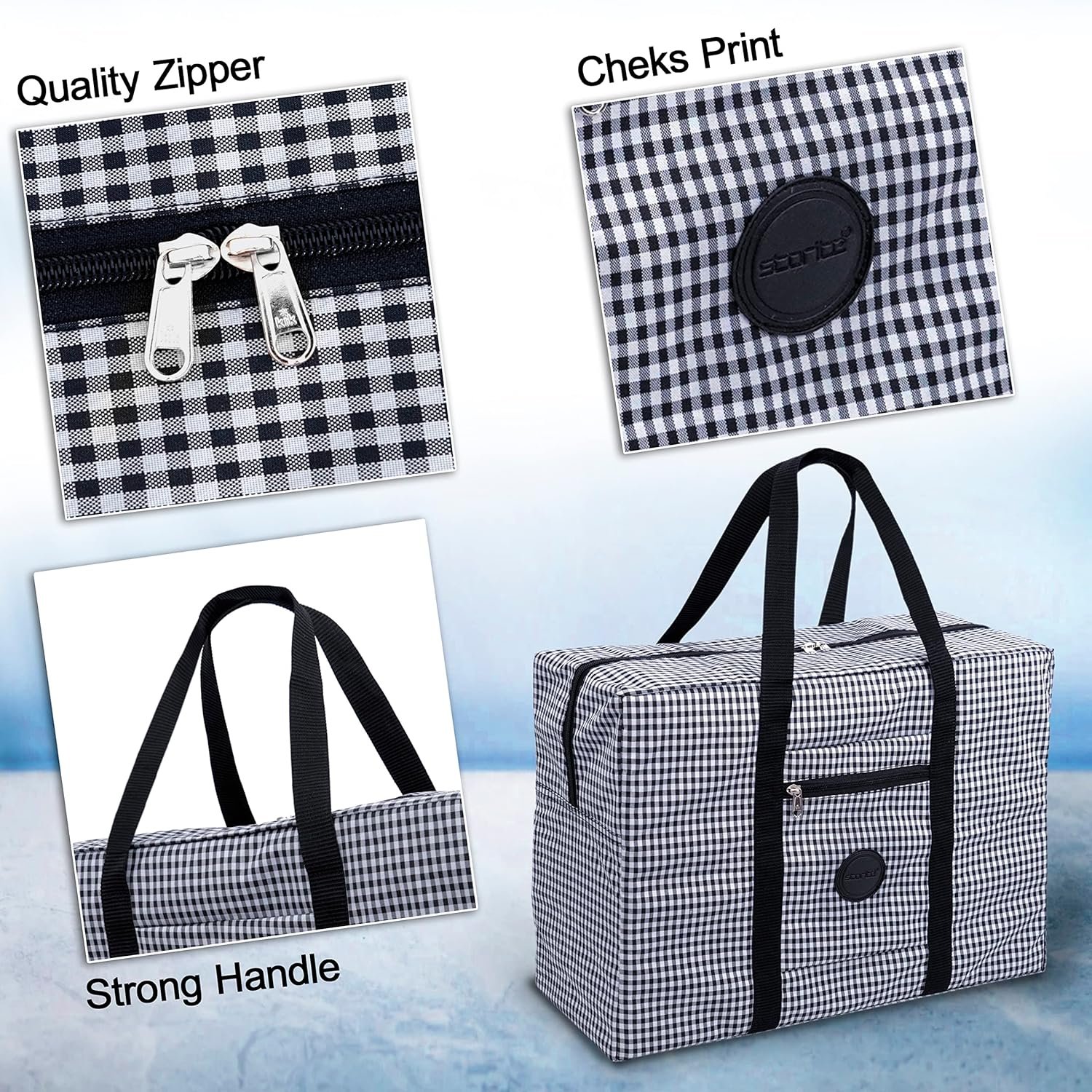 91hqovfmlpl. sl1500 Storite Rexine 21 Cm Foldable Faux Leather Travel Duffle Bag Large Capacity Folding Lightweight Overnight Carry-On Duffel In Trolley With Handle Travel Luggage Bag For Women (Black,50 X 21X 38 Cm)