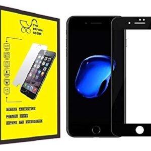 Screen Protector for Apple iPhone 8 [Tempered Glass Guard with Edge to Edge Protection] [Gorilla] [Full Coverage] Easy Installation [Anti FingerPrint] - Black