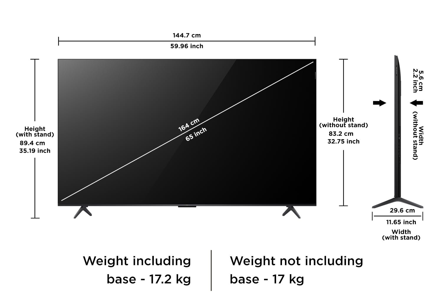 5158n1rimcl. sl1500 TCL 164 cm (65 inches) 4K UHD Smart QD-Mini LED Google TV 65Q6C
