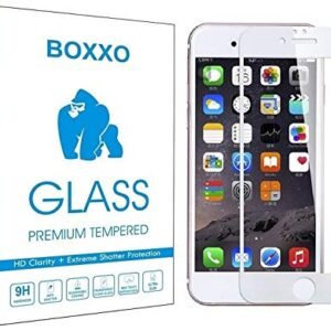 BOXXO |For Apple iPhone 6S | Tempered Glass Screen Protector Guard | Full Glue Curved Tempered Glass | Bubble Free Installation | Gorilla - White