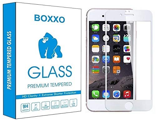 BOXXO |For Apple iPhone 6S | Tempered Glass Screen Protector Guard | Full Glue Curved Tempered Glass | Bubble Free Installation | Gorilla - White BOXXO |For Apple iPhone 6S | Tempered Glass Screen Protector Guard | Full Glue Curved Tempered Glass | Bubble Free Installation | Gorilla - White