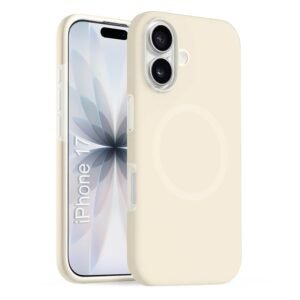 iPhone 17 Silicone Magsafe Case | Shock Proof Design & Camera Protection | Premium Rubberised Apple iPhone 17 Cover (Microfiber Lining) | Ultra Smooth Silicone - Off-White