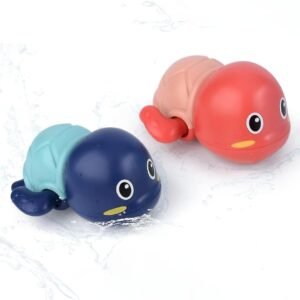 Storio Cute Swimming Baby Water Turtle Bath Toys for Toddlers | Set of 2 | Turtle Toy | 1-3, Floating Wind Up for 1 2 3 4 5 Year Old Boy Girl, New Born Baby Bathtub Water