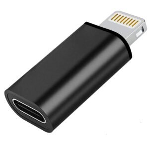 (Apple MFi Certified) USB-C Female to Light-ning Cable Connector, Type-C to 8 Pin Male PD Fast Charging Converter Cord Data Sync Connector for i-Phone 15 14 13 12 11 Air Pods i O S Devices (2, Black)