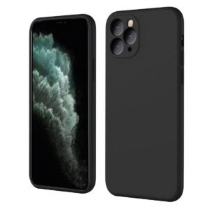 LIRAMARK Silicone Soft Back Cover Case for Apple iPhone 11 Pro Max (Silicone Black)
