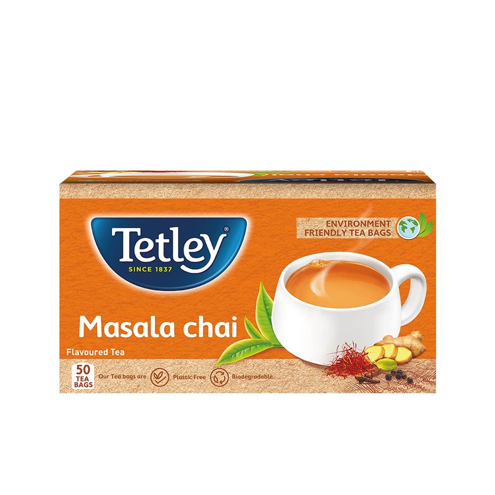 618ixffkoil. sl1000 Tetley Flavour Tea Bags Masala 50s (100gm) & Tetley Flavour Tea Bags Lemon 50s (100gm)