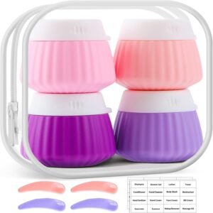 Lyrovo Travel Containers Cream Jars for Toiletries Kit BPA Free, Leak-proof 40ml Travel Size Containers, Travel Accessories Organizer with Lid for Cosmetic Face Hand Body Cream (Pink, 40ml)