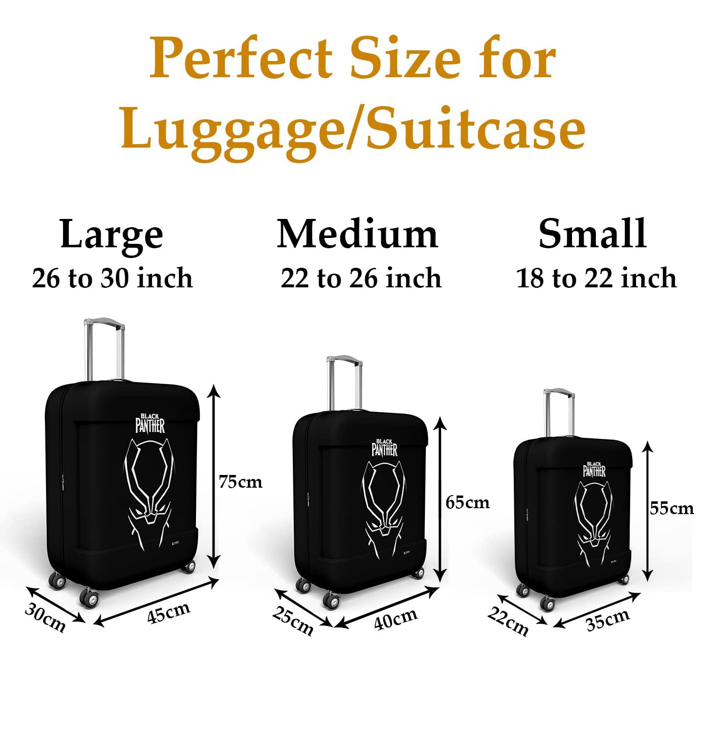 61lqxdugpel. sl1500 1770924856 4646 Kuber Industries Marvel Black Panther Luggage Cover | Polyester Travel Suitcase Cover | Washable | Stretchable Suitcase Protector | 22-26 Inch | Medium | Black