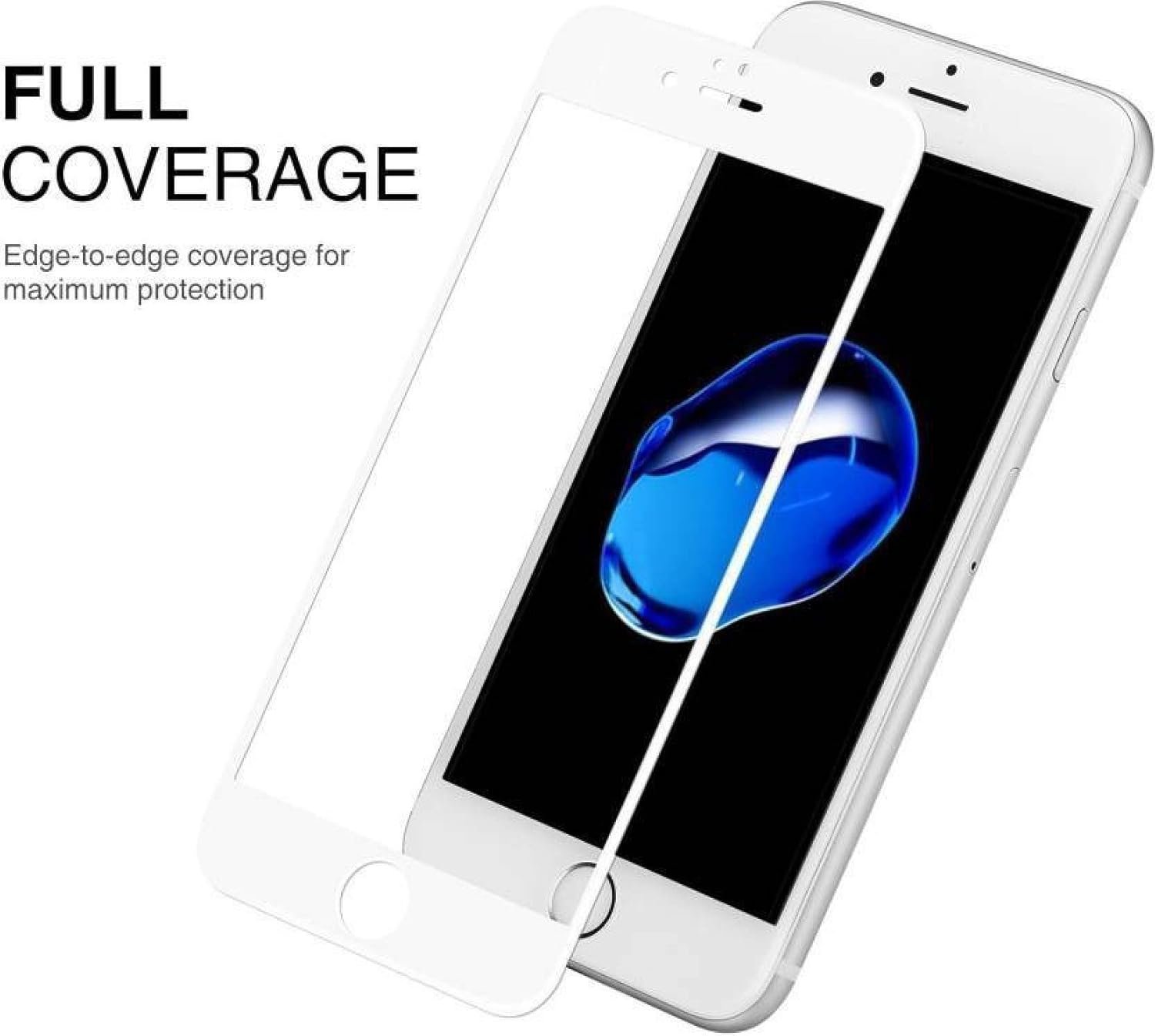 61m8aoesdol. sl1500 1770761200 3902 BOXXO |For Apple iPhone 6S | Tempered Glass Screen Protector Guard | Full Glue Curved Tempered Glass | Bubble Free Installation | Gorilla – White
