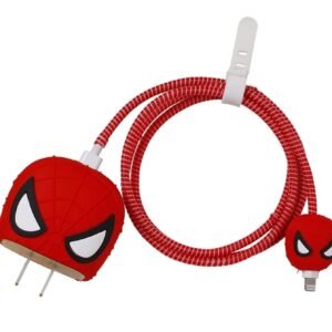 18-20W Apple iPhone Power Adapter and Type C, Protective 3D Cartoon Character Silicone Case Cover, 360 Degree Full Protection (Makda Man)