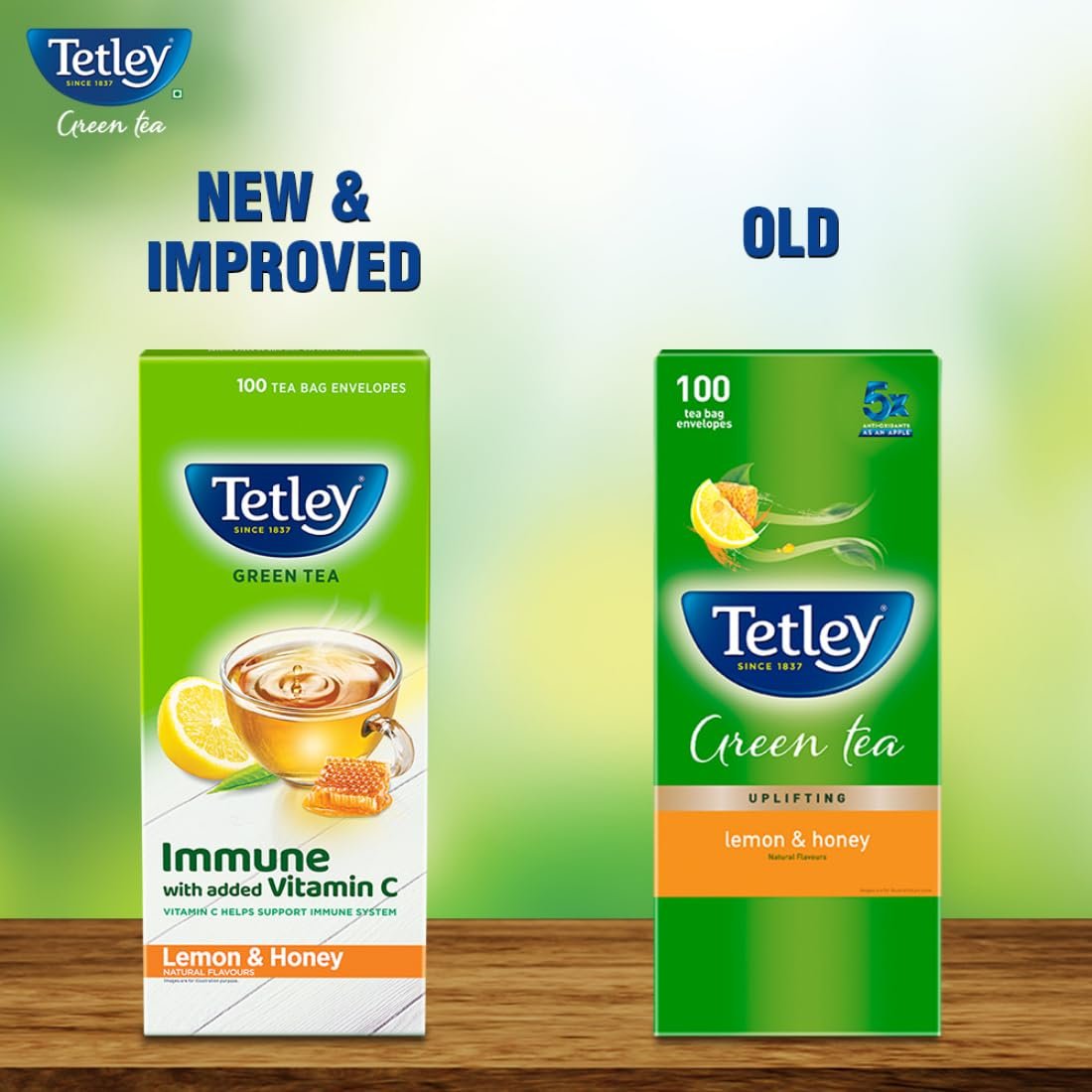 61gskcckmal. sl1100 Tetley Green Tea Immune with Added Vitamin C, Lemon and Honey, 100 Tea Bags, 140 Grams, Pack of 1