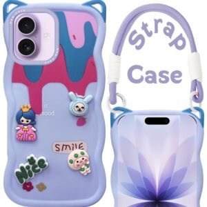 Jkobi Strap Back Case Cover for Apple iPhone 17 (3D Embossed Figures | Strap Holder | 360* Soft Cushion with Camera Bump)