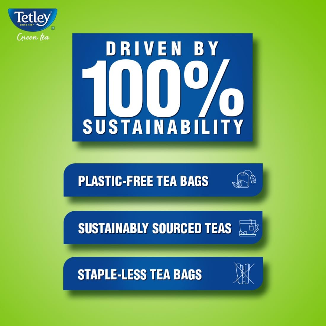 61nqiasthdl. sl1100 Tetley Green Tea Immune with Added Vitamin C, Lemon and Honey, 100 Tea Bags, 140 Grams, Pack of 1