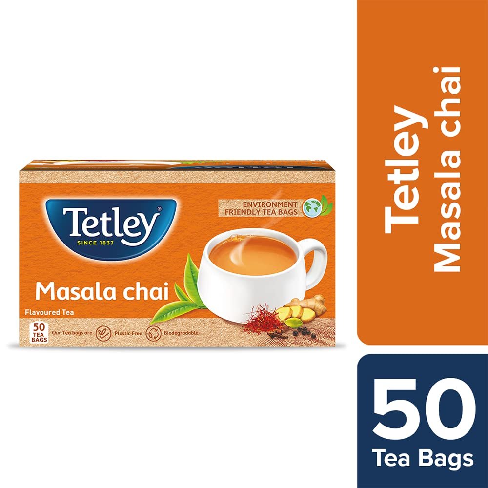61qrofogbcl. sl1000 Tetley Flavour Tea Bags Masala 50s (100gm) & Tetley Flavour Tea Bags Lemon 50s (100gm)