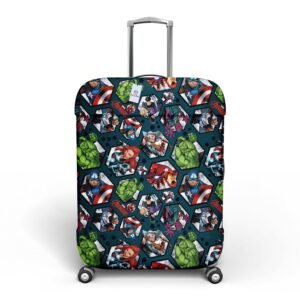 Heart Home Marvel Avengers Luggage Cover | Polyester Travel Suitcase Cover | Washable | Stretchable Suitcase Protector | 18-22 Inch | Small | Blue
