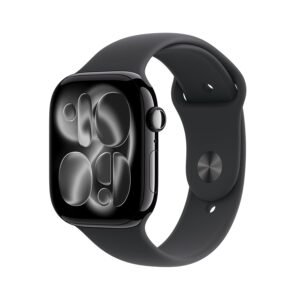 Apple Watch Series 11 GPS 46mm Jet Black Aluminium Case with Black Sport Band - M/L