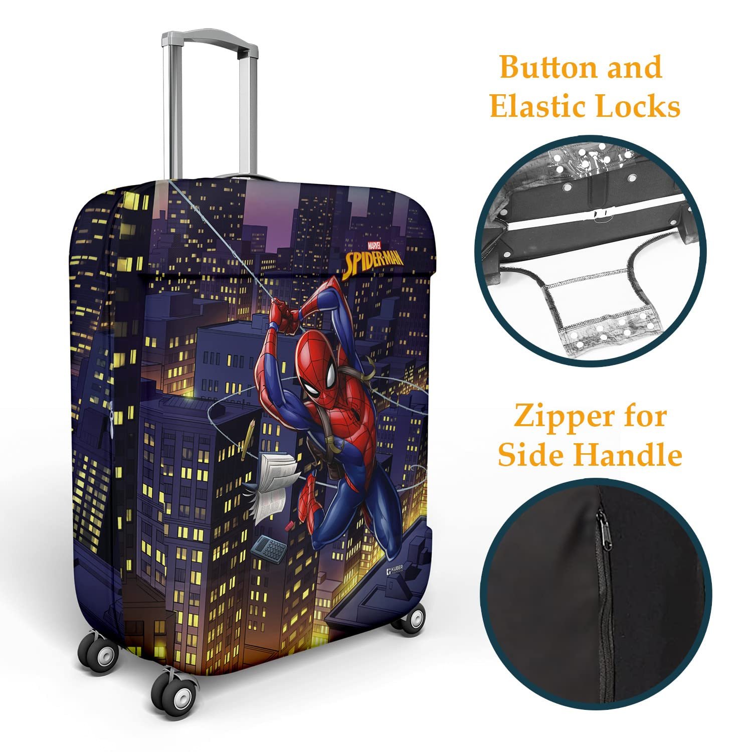71vfo2k0x l. sl1500 Heart Home Marvel Spiderman Luggage Cover | Polyester Travel Suitcase Cover | Washable | Stretchable Suitcase Protector | 18-22 Inch | Small | Multicolor