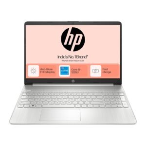 HP 12th Gen Intel Core i5 Laptop (16GB DDR4, 512GB SSD),FHD, Windows 11, MS Office 2021, Silver, 1.69kg, Backlit Keyboard, Dual Speakers, fq5330TU