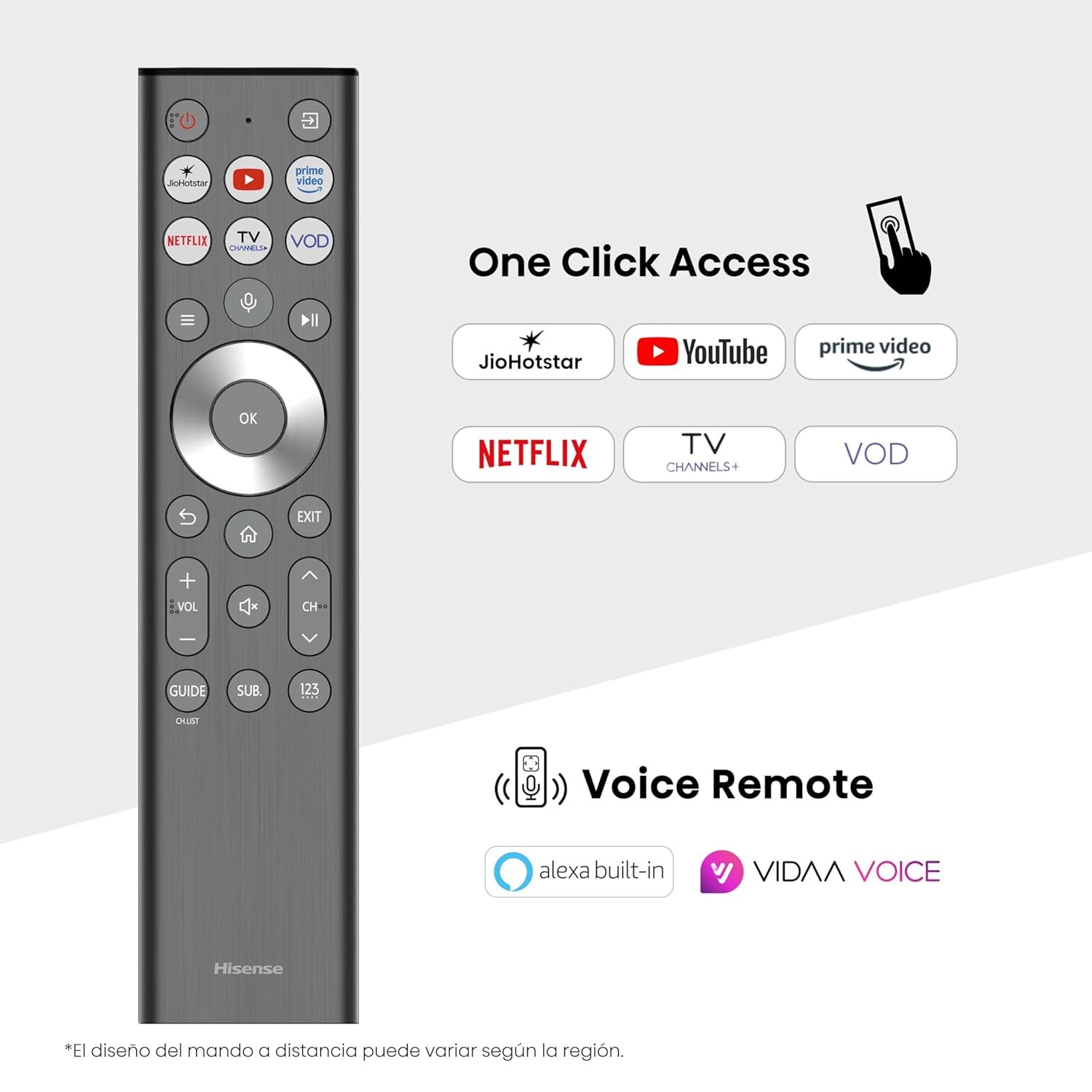 71ojs7wdx8l. sl1500 Hisense 254 cm (100 Inches) 4K Ultra HD Smart QLED TV | Dolby Vision Atmos, HDR10+ Adaptive | 144 Hz Game Mode Pro | 2.1 CH 50W Speakers with Subwoofer | VIDAA OS | 100E7Q PRO (Charcoal Grey)