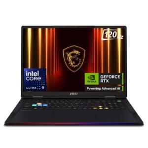 MSI Raider 18, Intel Series 2 Core Ultra 9 285HX, 46cm UHD+ 120Hz Gaming Laptop (64GB/4TB NVMe SSD/Windows 11 Home/NVIDIA GeForce RTX 5090, GDDR7 24GB/Core Black/3.6Kg) A2XWJG-253IN