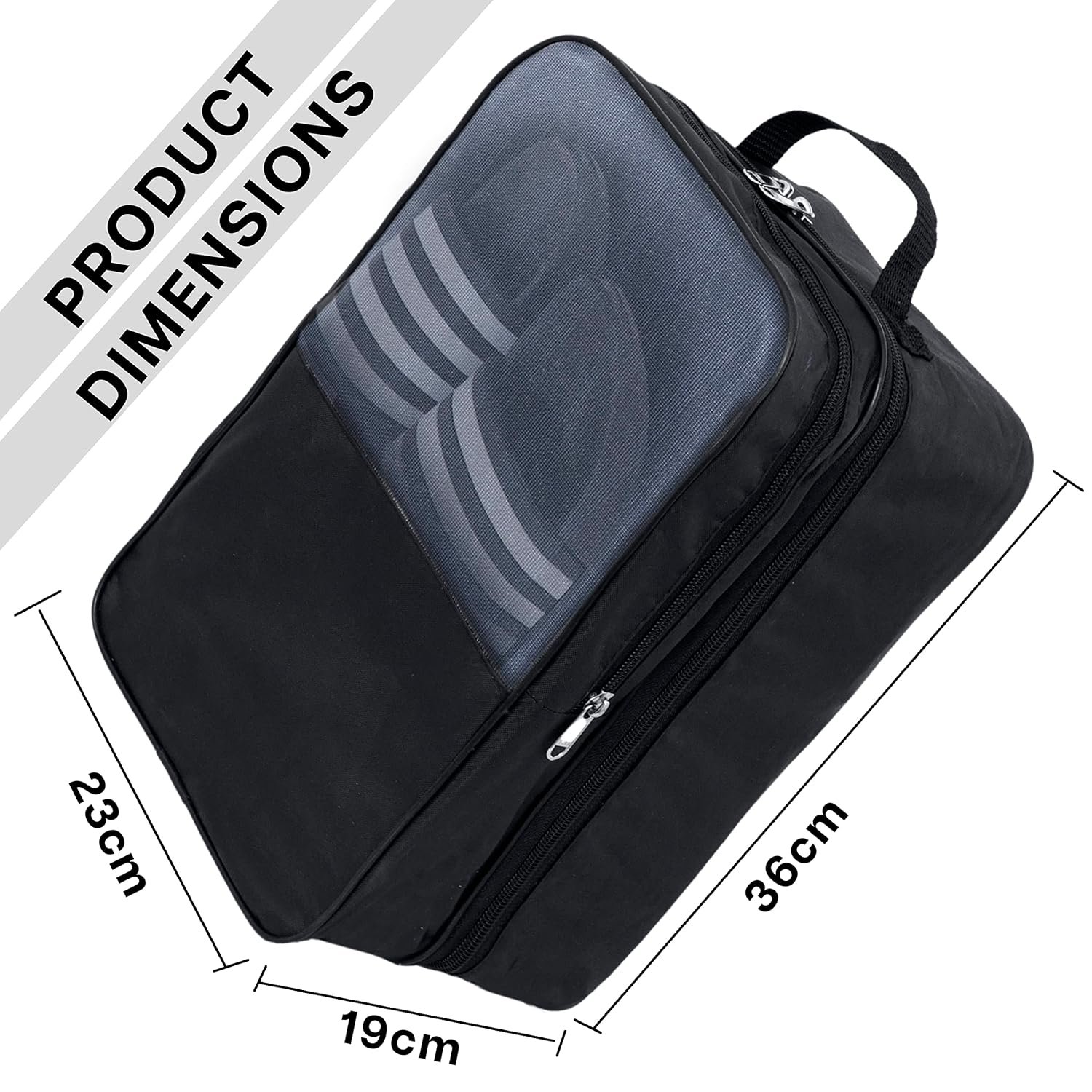 8112b 4zdkl. sl1500 SNDIA 14 Inch Travel Shoe Bag Multipurpose Portable Travelling Shoe Storage Bag Footwear Organiser Bag – Black