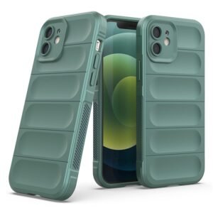 Amazon Brand - Solimo Silicone Mobile Cover for Apple iPhone 12 (Silicon_DarkGreen) Green