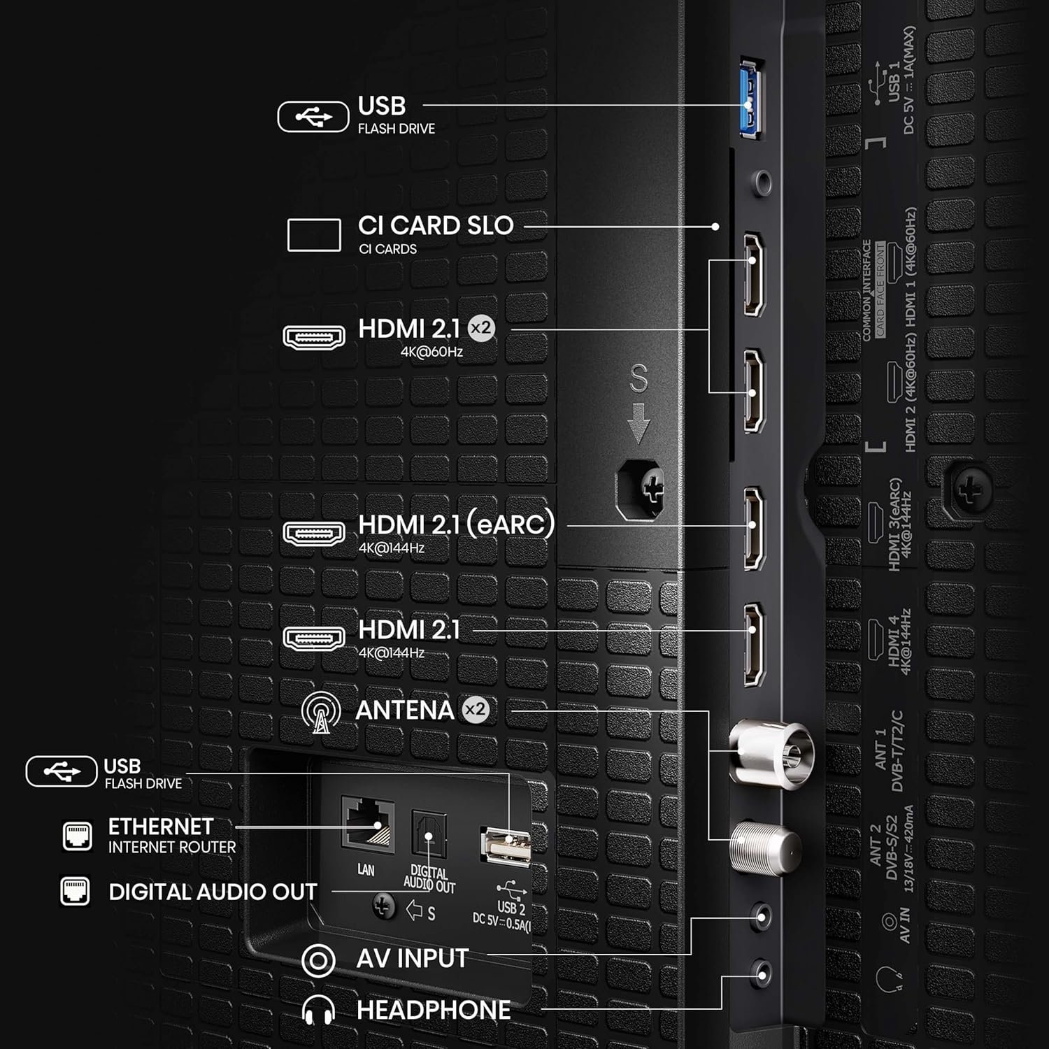 81boyqaemrl. sl1500 Hisense 254 cm (100 Inches) 4K Ultra HD Smart QLED TV | Dolby Vision Atmos, HDR10+ Adaptive | 144 Hz Game Mode Pro | 2.1 CH 50W Speakers with Subwoofer | VIDAA OS | 100E7Q PRO (Charcoal Grey)