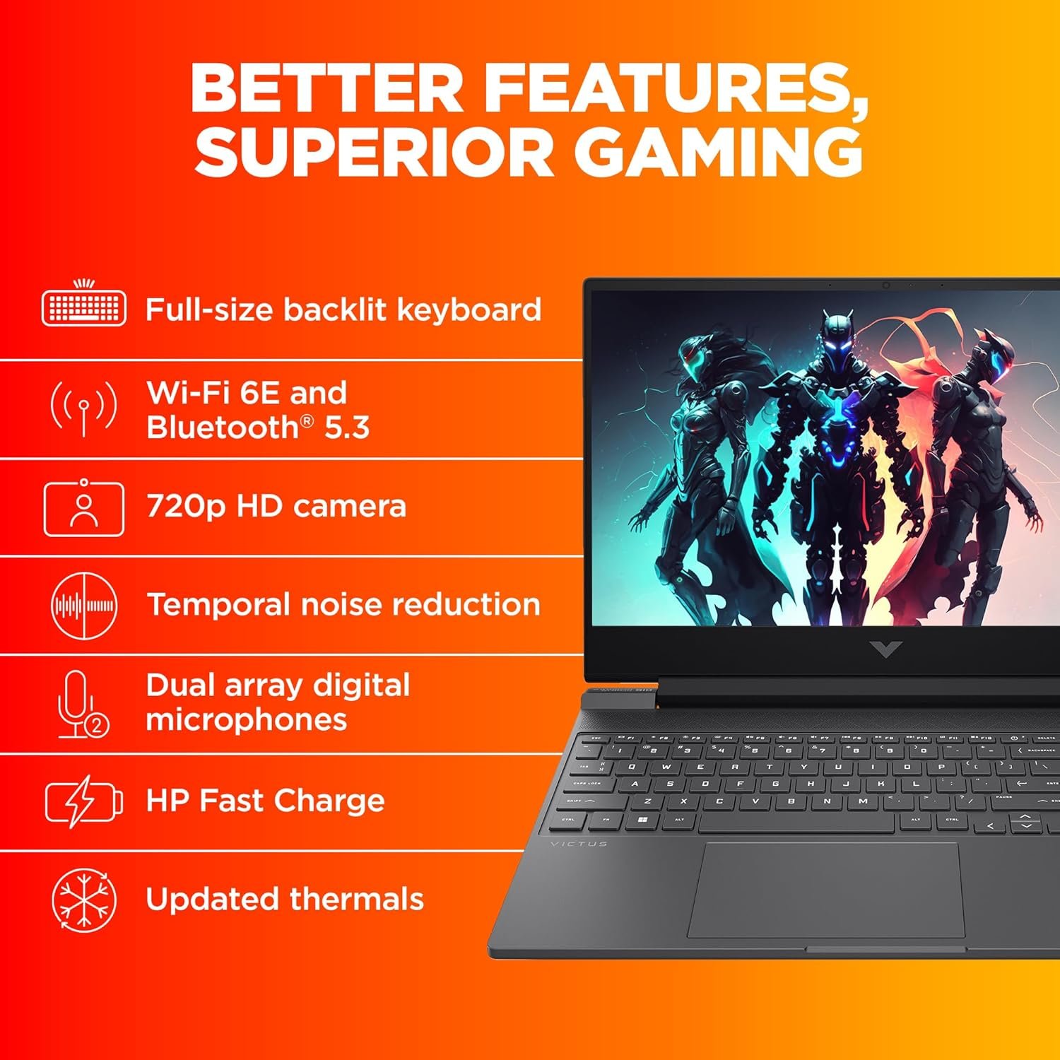 81zweg3gfl. sl1500 HP Victus, 13th Gen Intel Core i5-13420H, RTX 4050-6GB, 16GB DDR4, 512GB SSD, FHD IPS, 15.6/39.6cm, 144Hz, Win11, Office24, Mica Silver, 2.29kg, fa2701TX, 300nits, Backlit Kb, HD Cam, Gaming Laptop