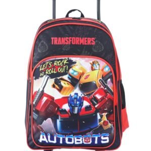 STRIDERS Transformers Kids Trolley School Bag | 16-Inch | Durable Backpack with Wheels | Spacious Compartments | Padded Straps | Perfect for Ages 6–8