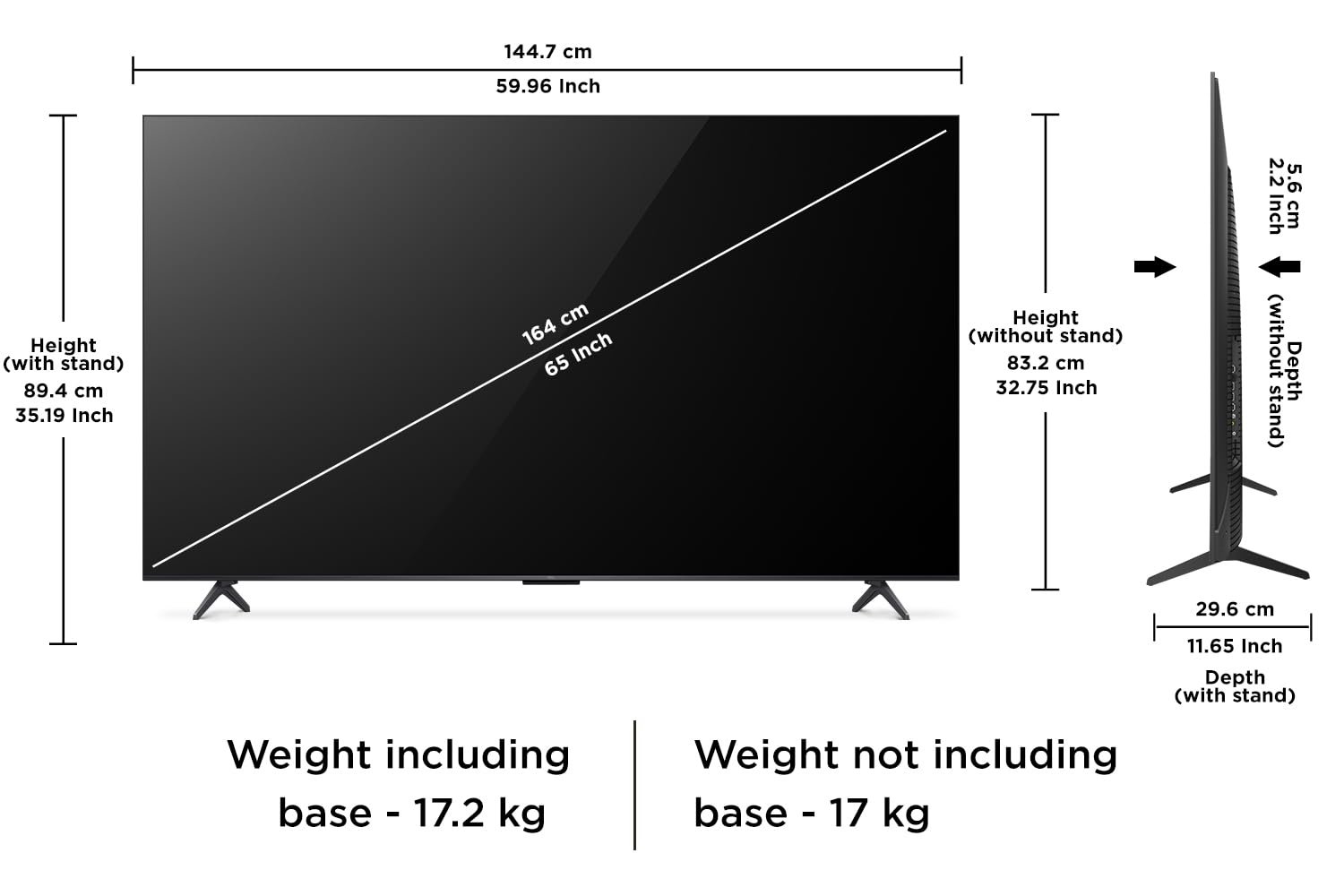 51awi3ni3xl. sl1500 TCL 164 cm (65 inches) 4K Ultra HD Smart QD-Mini LED Google TV 65C6KS