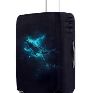 Cortina Polyester Luggage Cover Trolley Travel Covers Washable Dust Proof Anti-Scratch Suitcase Protector, Medium-Black-Blue